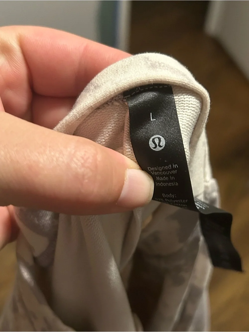 Lululemon Large Neutral Gray Tie-Dye Crewneck Sweatshirt
